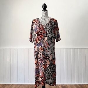 H&M Tribal Print V-Neck Kaftan Dress Size 8